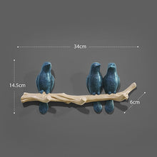 Load image into Gallery viewer, Resin birds figurine wall hooks decorative home decoration accessories key bag handbag coat rack holder wall hanger for clothes