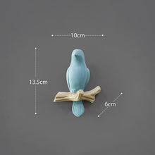 Load image into Gallery viewer, Resin birds figurine wall hooks decorative home decoration accessories key bag handbag coat rack holder wall hanger for clothes