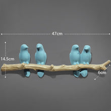 Load image into Gallery viewer, Resin birds figurine wall hooks decorative home decoration accessories key bag handbag coat rack holder wall hanger for clothes