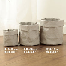 Load image into Gallery viewer, Tyvek laundry basket canvas Toy Storage Box Splice flexible veneer brown paper handbag burlywood Dirty clothes organizer Bin