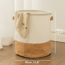 Load image into Gallery viewer, Tyvek laundry basket canvas Toy Storage Box Splice flexible veneer brown paper handbag burlywood Dirty clothes organizer Bin