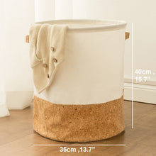 Load image into Gallery viewer, Tyvek laundry basket canvas Toy Storage Box Splice flexible veneer brown paper handbag burlywood Dirty clothes organizer Bin