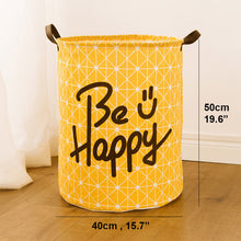 Load image into Gallery viewer, Tyvek laundry basket canvas Toy Storage Box Splice flexible veneer brown paper handbag burlywood Dirty clothes organizer Bin