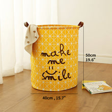 Load image into Gallery viewer, Tyvek laundry basket canvas Toy Storage Box Splice flexible veneer brown paper handbag burlywood Dirty clothes organizer Bin