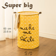 Load image into Gallery viewer, Tyvek laundry basket canvas Toy Storage Box Splice flexible veneer brown paper handbag burlywood Dirty clothes organizer Bin