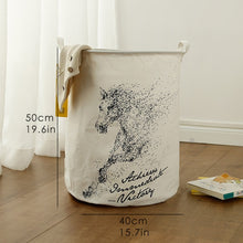 Load image into Gallery viewer, Tyvek laundry basket canvas Toy Storage Box Splice flexible veneer brown paper handbag burlywood Dirty clothes organizer Bin